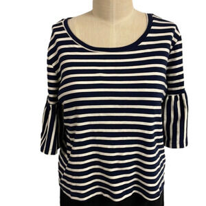 W5 crop knit navy striped top size XL